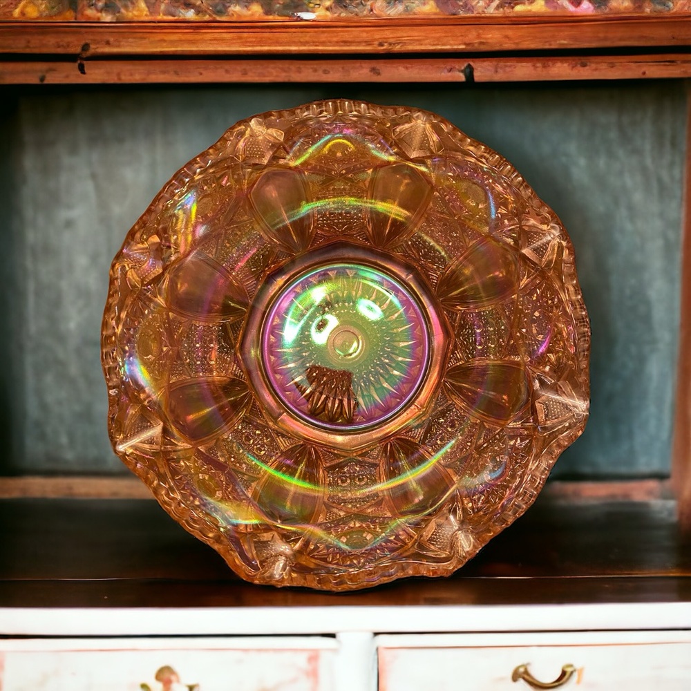 Vintage LE Smith Carnival Glass Bowl mint condition - Picture 5 of 9